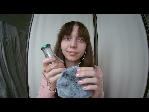 ASMR| Intense fluffy mic scratching & water sounds| Интенсивные звуки ветрозащиты & звуки воды