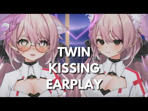 ASMR Twin Kissing Earplay ♡ (Binaural) (3DIO)