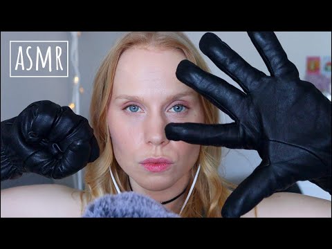 Leather gloves🖤🫰🏻rubbing and scratching - asmr