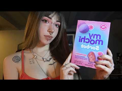 ASMR Trying Sorbet Mochi | Eating Sounds, Tapping, Whispering