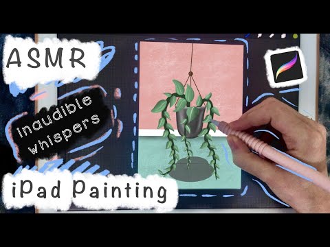 ASMR - Inaudible whispering & iPad writing Sounds - Painting (Mouth + clicky tongue sounds)