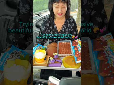 Trying the most expensive beautiful pastries in the world… #food #eating #mukbang #dessert #cake