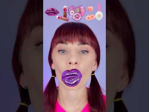 ASMR Barbie Candy Box, Gummy Strawberry, Purple Lollipop  #mukbang