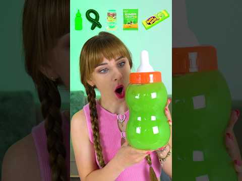 ASMR Emoji Green Food Mukbang #shorts