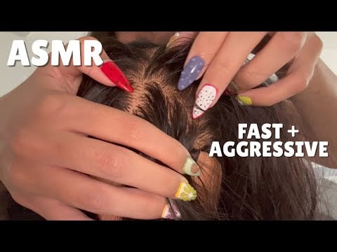 ASMR FAST AND AGGRESSIVE SCALP SCRATCHING