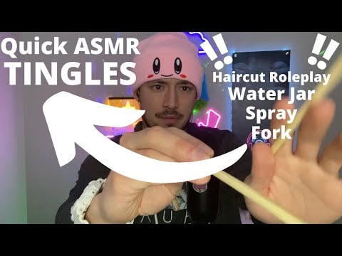 Quick ASMR Tingles for Gabe | Happy B-Day Gabe! | Water Jar, Forks, Haircut Roleplay, Spray, Dowels
