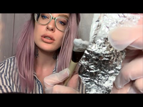 ASMR Haircut + CHUNKY Foil Highlights!