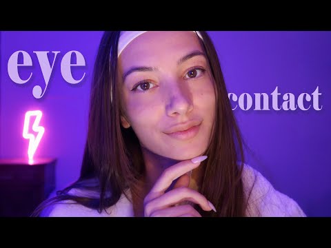 Practice Eye Contact with ASMR 3 Levels 👁️👁️ positive affirmations, checkups, ear to ear in 4K