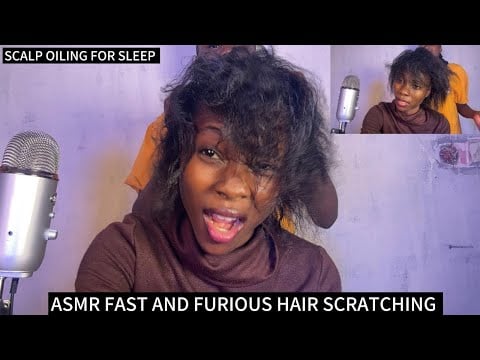 Asmr Fast and aggressive Indian head massage, scalp oiling with gum chewing, back nape and forehead 