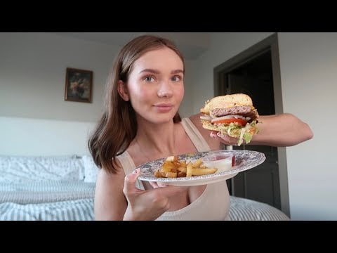 ASMR | eating a cheeseburger and fries *mouth sounds*