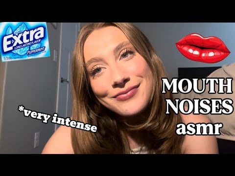 only MOUTH SOUNDS || gum chewing, lip gloss + mouth triggers || asmr (very sensitive)