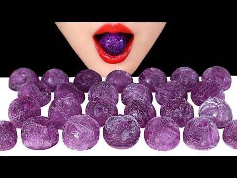 ICE EATING ASMR FROZEN GRAPE SODA ASMR ICE MUKBANG ASMR 🍇