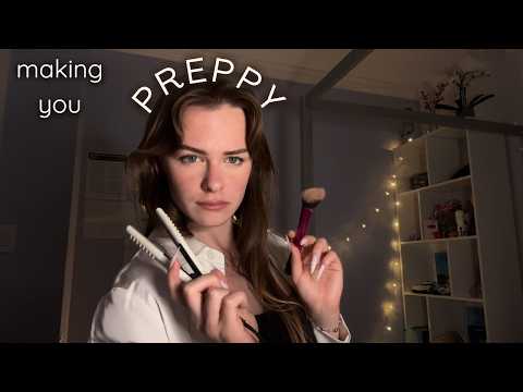 bestie gives you a BACK TO SCHOOL MAKEOVER ASMR (makeup & hair) ASMR Layered Sounds