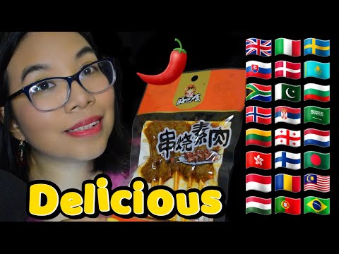 ASMR DELICIOUS IN DIFFERENT LANGUAGES (Soft Speaking, Eating Sounds, Mouth Sounds) 😋🌶️