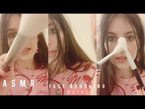 ASMR 🖌Face Brushing 💎 Crystal Reiki 💤Soft Spoken