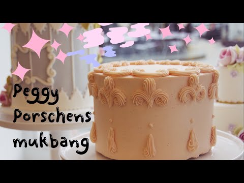 Peggy Porschen cake mukbang ASMR (softly spoken)