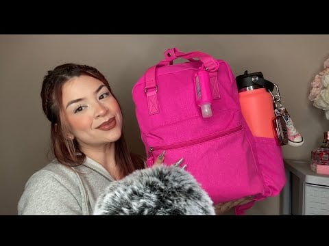 ASMR whats in my gym bag (fabric scratching, fast tapping)