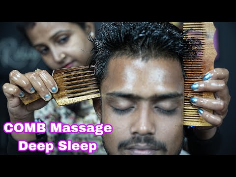 ASMR Heavy Oil Wooden Comb Massage | Comb Massage For Best Relaxation | Head Scratching Deep Sleep
