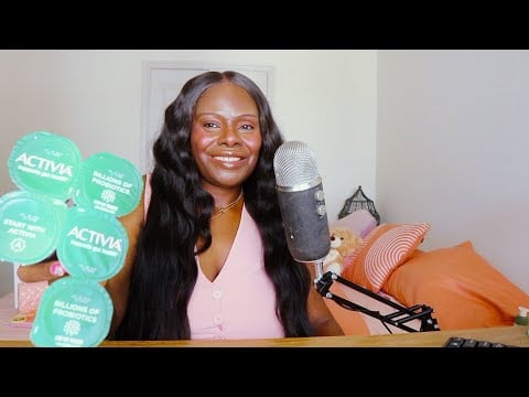 ACTIVIA YOGURT Blueberry & Strawberry ASMR Eating Sounds