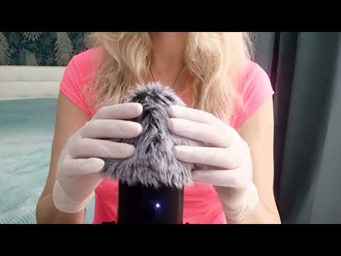 ASMR Pure Tingles: White  Latex gloves & Fluffy Mic ASMR (No Talking)
