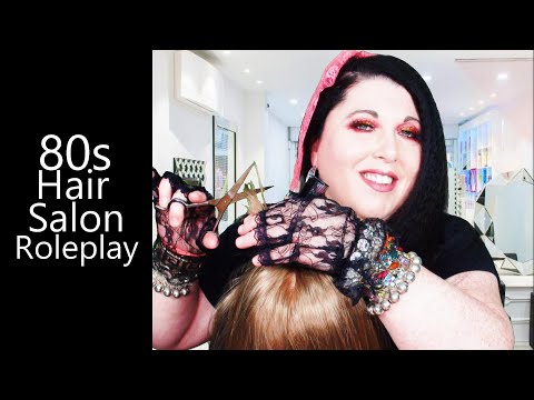 ASMR 80s Hair Salon Roleplay (Haircut, Hair Brushing, Gloves, Scissors, Gossip, Real Hair)