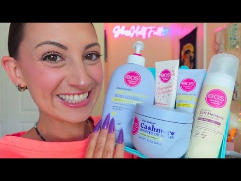 ASMR Tapping on My EOS Collection 🍦💜 (packaging sounds galore)