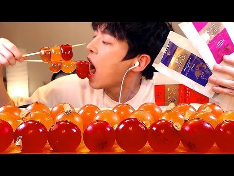 Mukbang NEW KYOHO JELLY 신제품 쿄호젤리 먹방|사과,거봉,카시스맛|巨峰ゼリーJapanese JELLO EATING SOUNDS [SIO ASMR 시오]