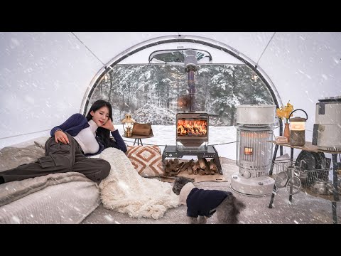 CAMP IN DEEP SNOW WITH THE NEW TENT