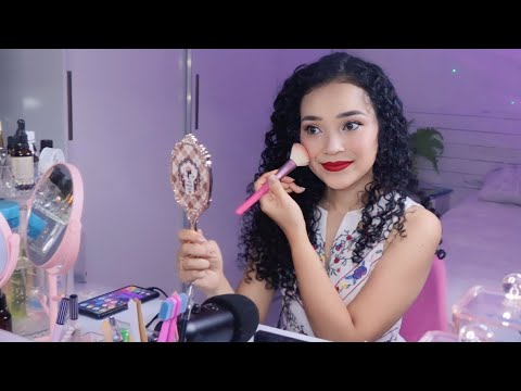 ASMR ME MAQUIANDO PARA COMEMORAR UM ANIVERSÁRIO 🎂 *VS