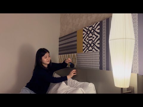 ASMR IN JAPAN, FUKUOKA HOTEL ROOM TOUR 🛀🏨 500+ various triggers/ tapping. scratching 🇯🇵