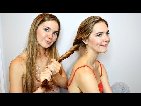 ASMR TWINS Hairplay, Hair Brushing, & Soft Chit Chat (whispered)