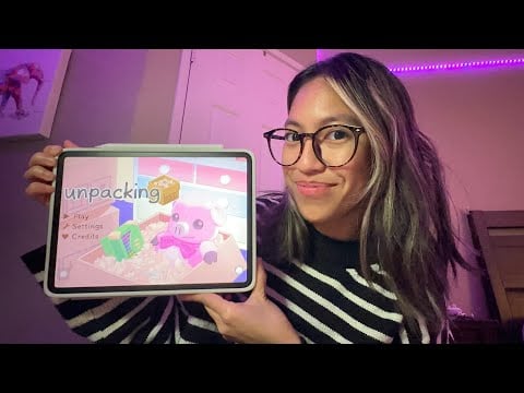 ASMR Let's Play Unpacking on My iPad 📦 ~ relaxing whispering and tapping