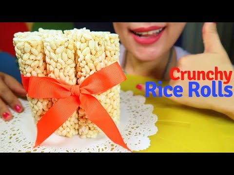 ASMR Crunchy Rice Rolls (Korean Snack) | 쌀강정 먹방 | mukbang **Eating Sound