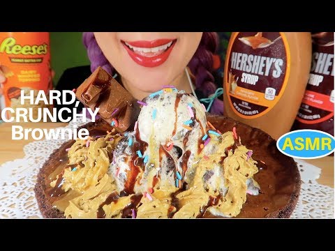 ASMR 바삭딱딱한? 브라우니+쿠키앤크림 아이스크림 리얼사운드 먹방| CRUNCHY BROWNIE COOKIE +ICE CREAM EATING SOUND|CURIE. ASMR