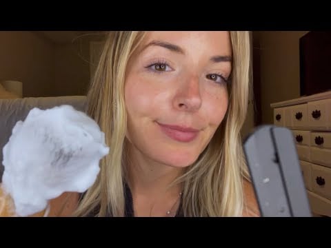 ASMR Barber Shop Roleplay💈Haircut, Beard Trim & Hot Towel