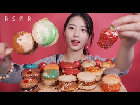 직접만든 마카롱 탕후루 먹방 ASMR🍓(Fruit candy,糖葫芦),꿀꿀선아,suna asmr,音フェチ