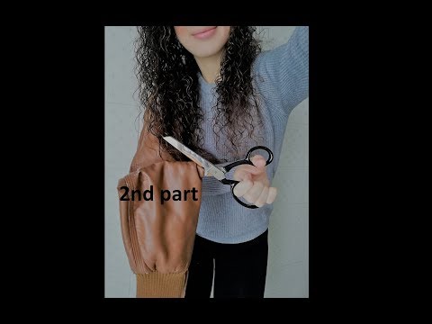 #Asmr - Leather Jacket - Destroy the leather jacket 🧥✂️ Cut with scissors (2nd part) (Level 4)