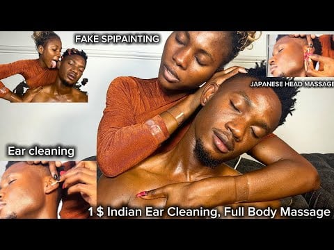 Ear Cleaning, Ear Eating & Spit Painting Japanese Head Spa, Full Body Massage, Feet & Spine Tracing