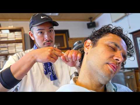 💈(ASMR) World Champion Barber in a 100-Year-Old Japanese Barbershop — Non-Stop Tap Massage