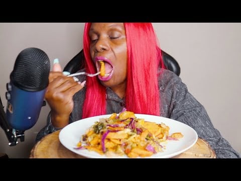 If Your Man Ask For A Three Way He's Bored | Sweet Potato Stir Fry ASMR Eating Sounds