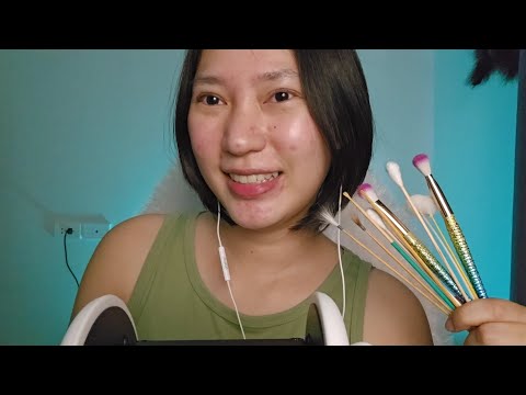 ASMR Ear Cleaning แคะหูให้เพื่อนรัก ด้วยเส้นผม คอตตอนบัด พู่กัน ไม้ขนฟู 🦻