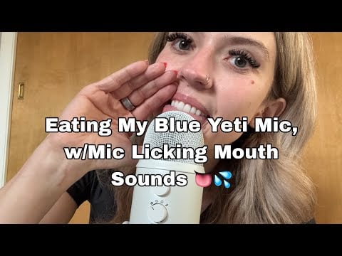 ASMR| Eating My Blue Yeti Mic (MIC LlCKING) Mouth Sounds & Coconut Rain Triggers