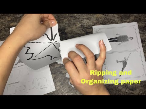 ASMR| Paper Sounds| Ripping and Organizing Papers| No talking