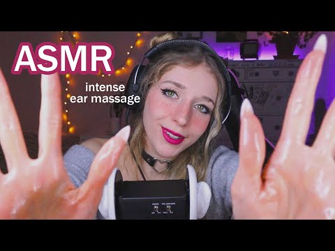 ASMR - Relaxing Ear Massage & Ear Cupping with Oil (Close Up Triggers)