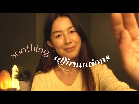 asmr affirmations for self worth w/ face touching and hand movements