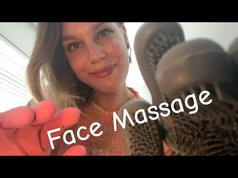 [ASMR] Face Massage With Gloves, Positive Affirmations & A Little French