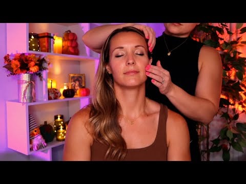 ASMR Face Touching, Hair Play & Shoulder Massage for Sleep 😴 