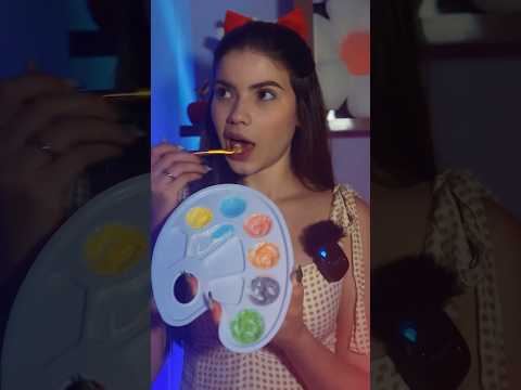 Asmr Spit painting com tinta comestível. Vídeo completo no canal #asmrshorts #asmrspitpainting