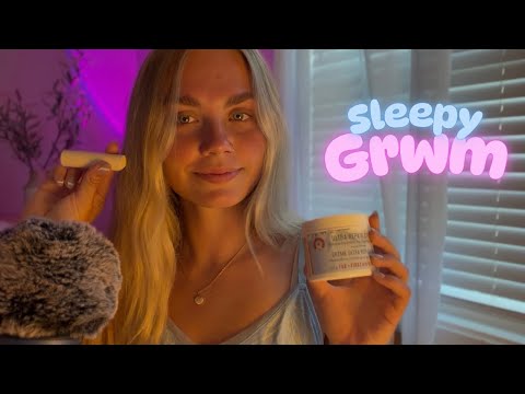 ASMR Get Ready For Bed W/ Me 😴 (Hair Brushing, Skin Care & More) 