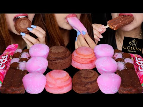 ASMR GODIVA CHOCOLATE STRAWBERRY DOME LAVA CAKES, MELONA MOCHI ICE CREAM, MACARONS, POLAPO ICE BAR먹방